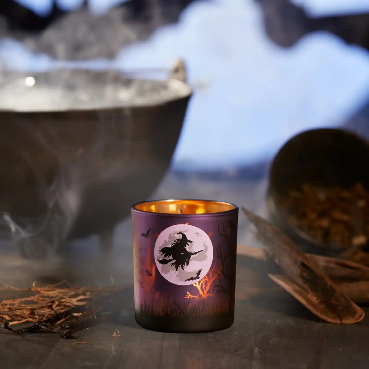 Purple Witch's Moon Tea Light Candle Holder Tea Light Candle Holders