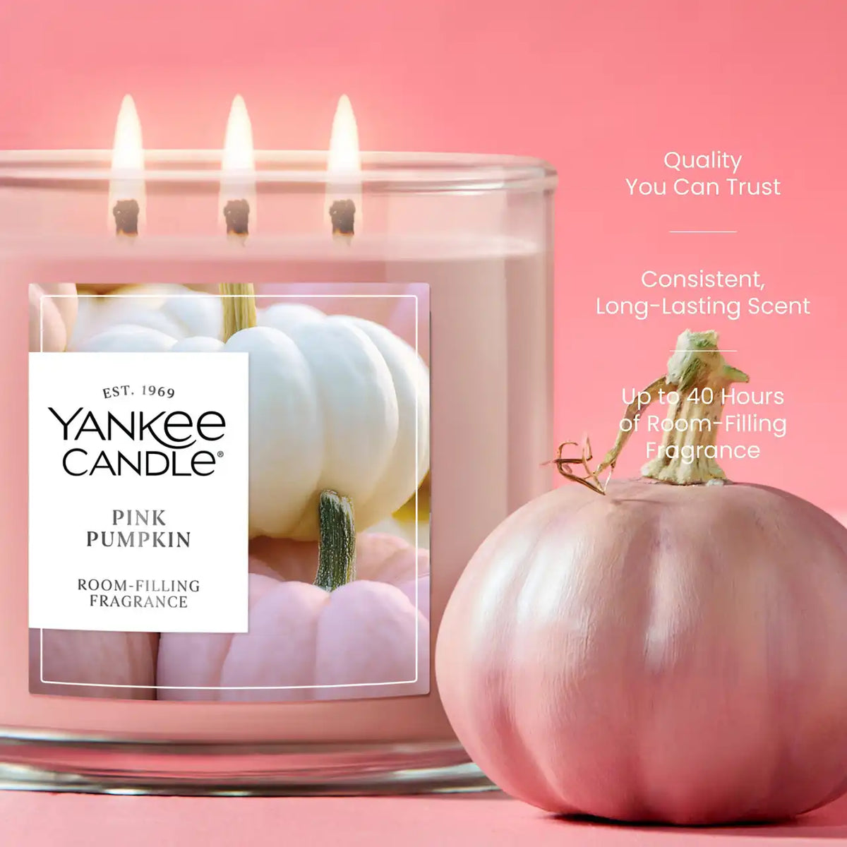 Pink Pumpkin 3-Wick Candle
